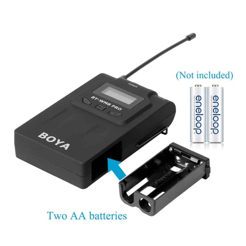 Boya By-Wm8 Pro-K1 Uhf Kit de Microphone Lavalier sans fil pour caméra Eng Efp Dslr
