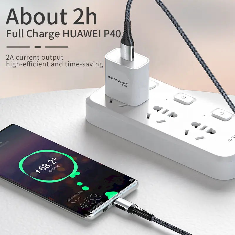 Câble de charge rapide Konfulon compatible avec les appareils populaires