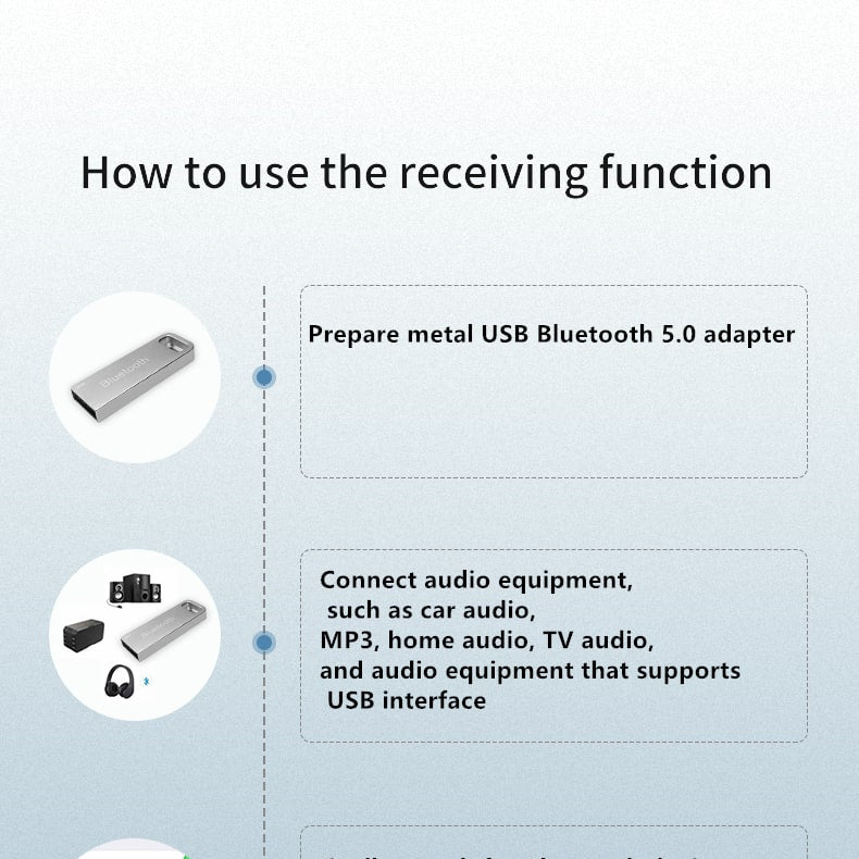 bluetooth 5.0 audio adaptateur Bluetooth émetteur pour USB voiture lecteur MP3 haut-parleur