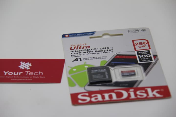 Carte mémoire MicroSD UHS-I SanDisk Ultra A1 256 Go Rouge et gris