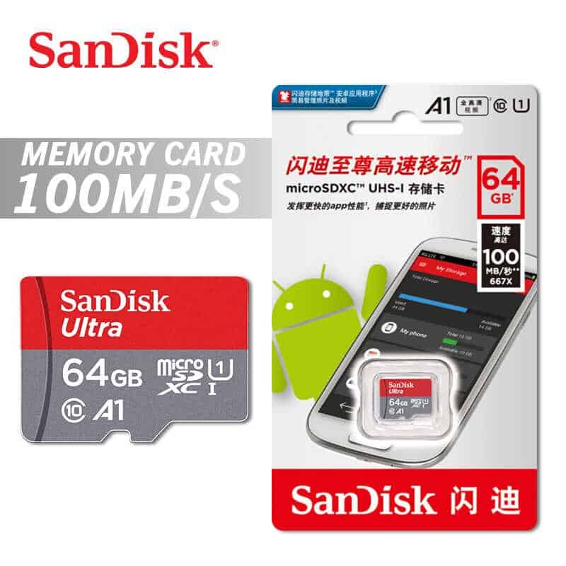 SanDisk-carte Micro SD, 64 go, classe 10 UHS-I, vitesse de lecture Max, mémoire Flash (original)