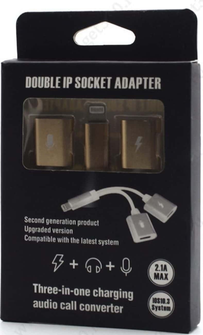 Cable adaptateur de prise ip double 3in1 Convertisseur d'appel audio de charge
