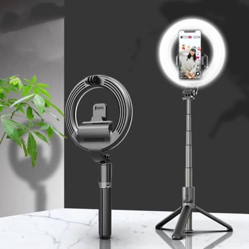 L07 Selfie Stick Support de téléphone Monopode Selfie Ring Light avec trépied