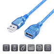 Câble d'extension USB 2.0 Type A-Mâle vers A-Femelle en Bleu 1.5 et 3m