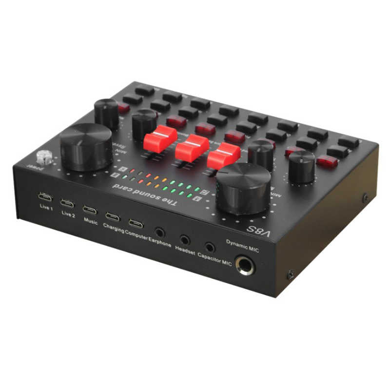 MARKELL Carte Son USB V9 Avec Radio Web Et Effets Vocaux - Interface Audio Pour Téléphone Et Ordinateur