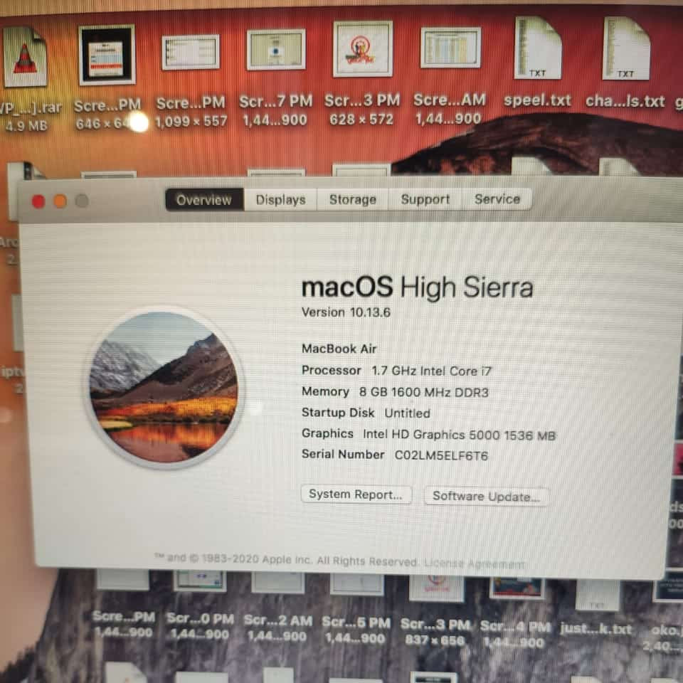 MacBook air core i7 1.7Ghz 8go Ram 256go SSD 2013