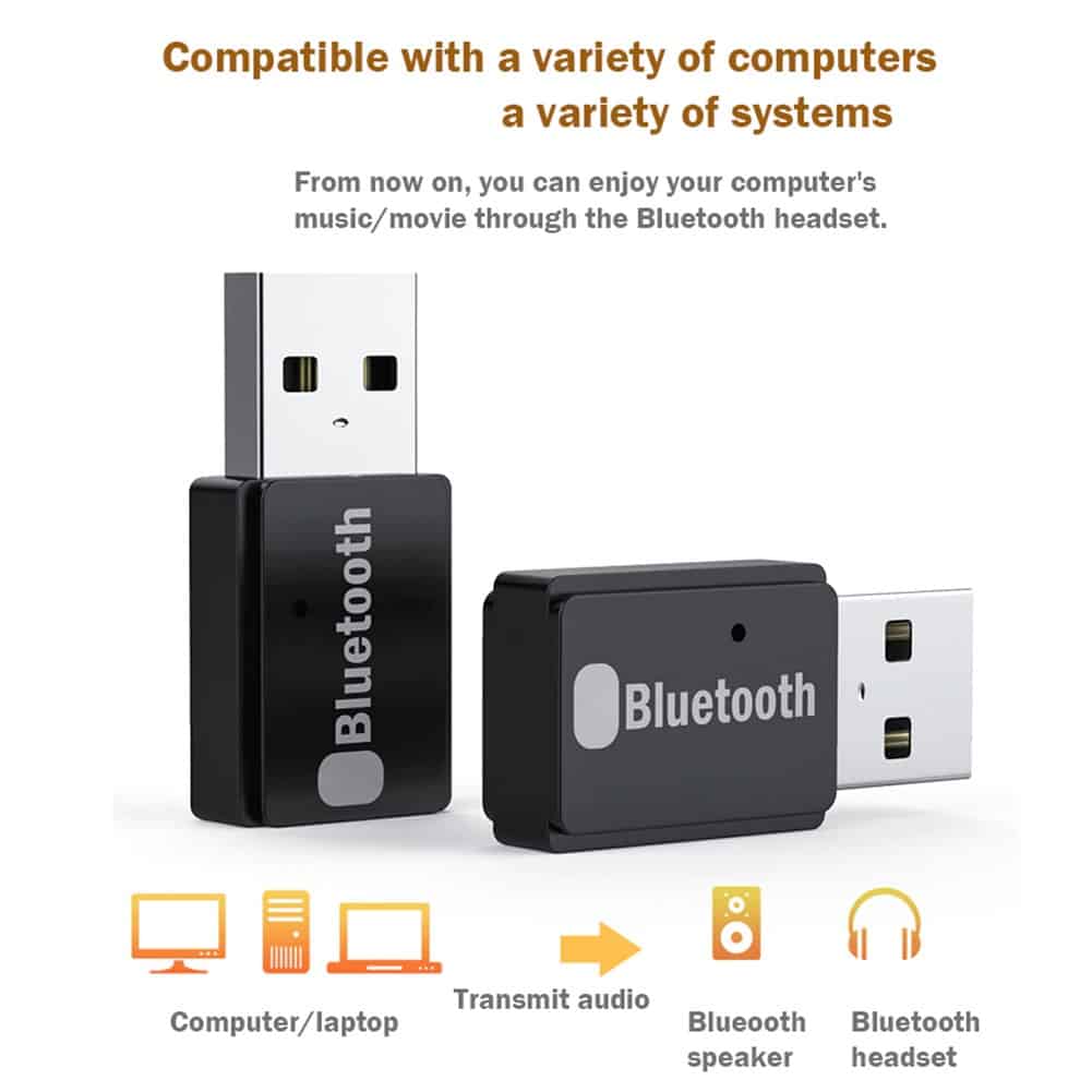 T7 sans fil PC Audio musique émetteur Bluetooth 5.0 carte son USB adaptateur pour Windows 7/8/10 / XP Linux