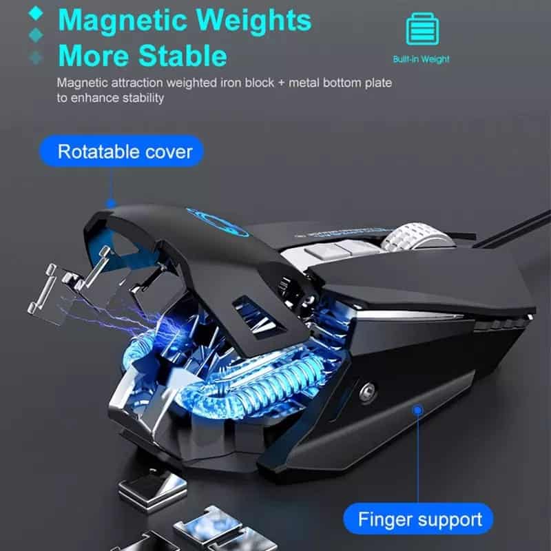 IMice T96 7200 DPI rvb souris de jeu mécanique USB filaire ordinateur Gamer souris optiques pour ordinateur portable jeu souris Macros personnalisées