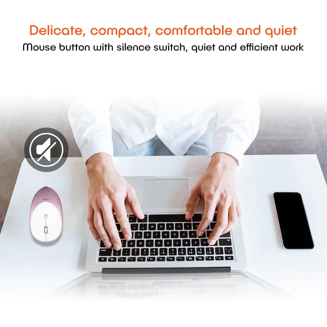 Souris Sans Fil Rechargeable Silent Meetion MT-R600 Rose