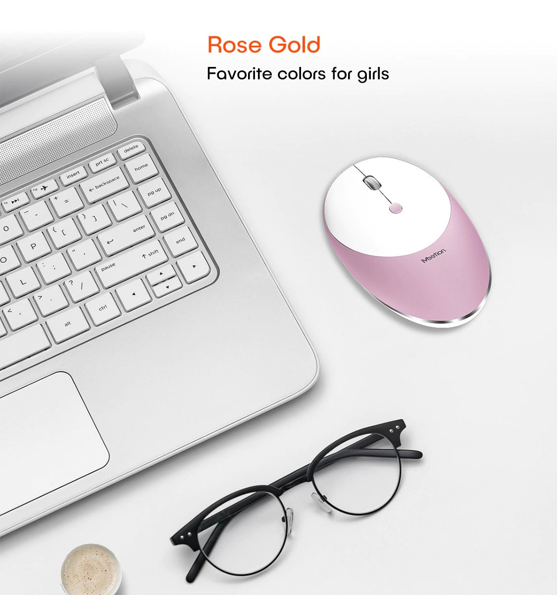 Souris Sans Fil Rechargeable Silent Meetion MT-R600 Rose