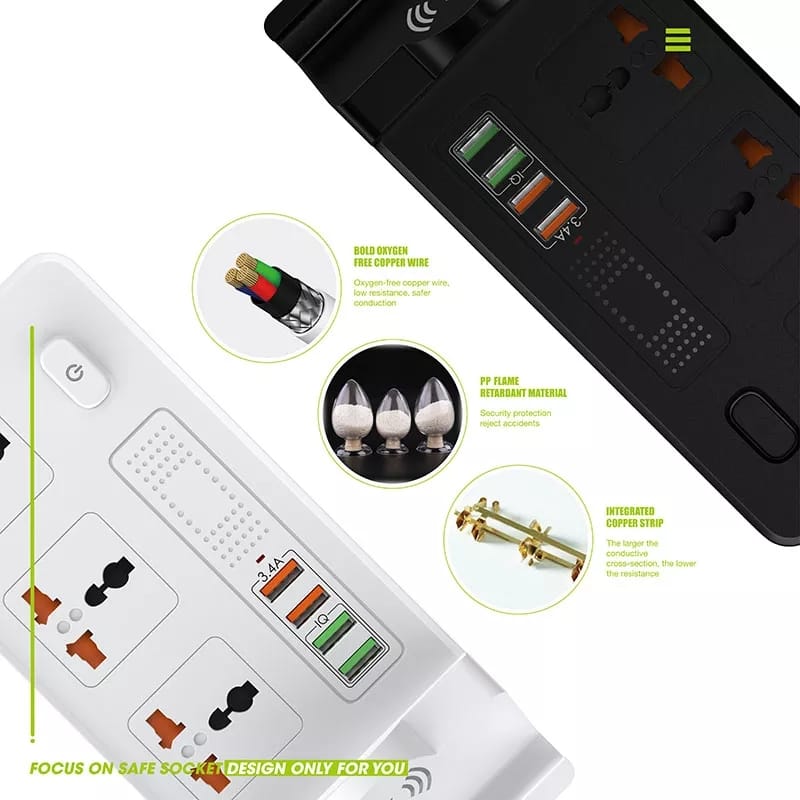 Rallonge Wireless chargeur et 4 port USB Fast charge