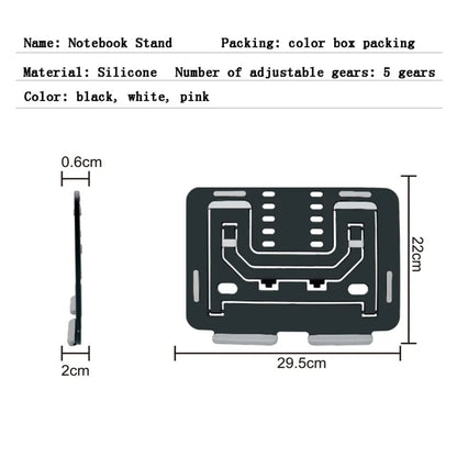 Support pour ordinateur portable ergonomique en ABS solide avec hauteur réglable