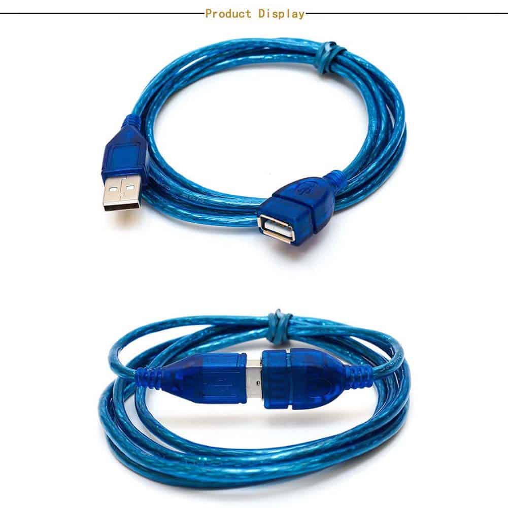 Câble d'extension USB 2.0 Type A-Mâle vers A-Femelle en Bleu 1.5 et 3m