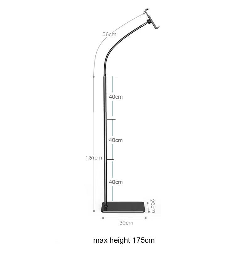 SUPPORT DE SOL RÉGLABLE SUPPORT DE BRAS DE SUPPORT LAZY MOUNT POUR IPAD TABLET IPHONE 140CM