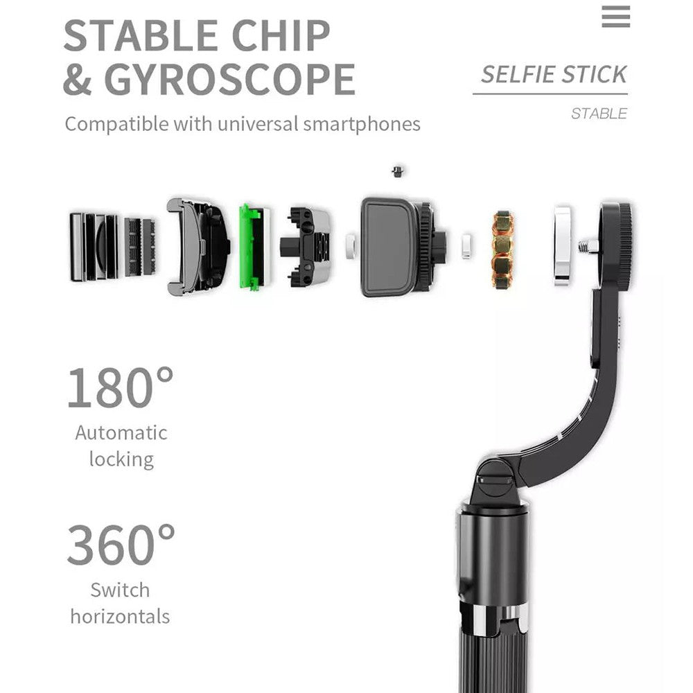 STICK SELFIE AVEC STABILISATEUR GIMBAL ET SUPPORT DE TRÉPIED L08