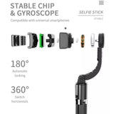 STICK SELFIE AVEC STABILISATEUR GIMBAL ET SUPPORT DE TRÉPIED L08