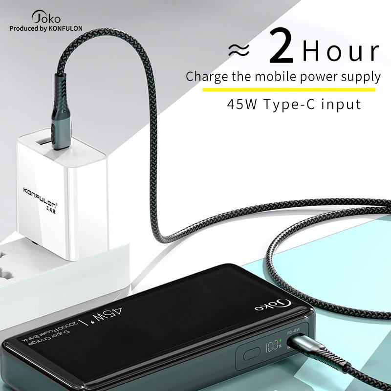 PowerBank PD 45W 20000 mAh Charge rapide JOKO - jaune