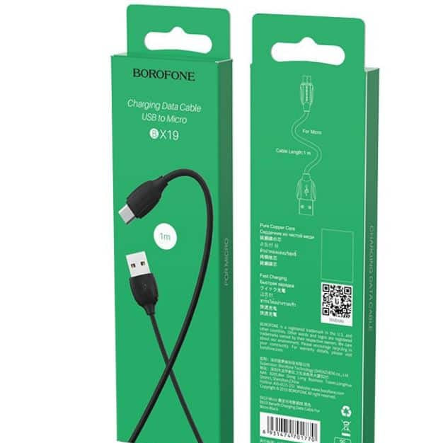 original Câble de données de charge universel BOROFONE BX19 pour iPhone SONY Samsung Apple