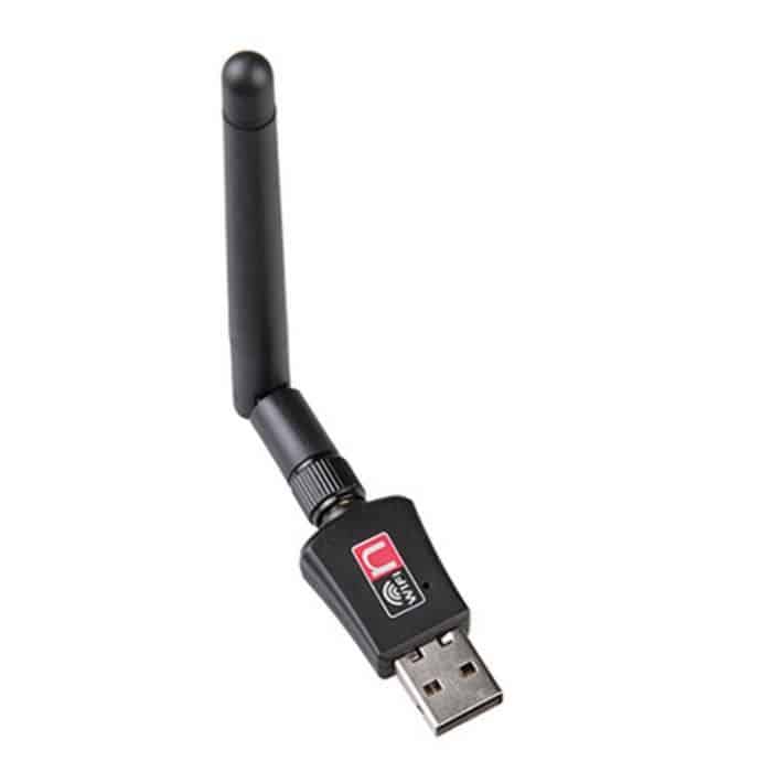 Carte adaptateur Dongle du réseau LAN WiFi Sans Fil 300Mbps 802.11n/g/b USB + antenne