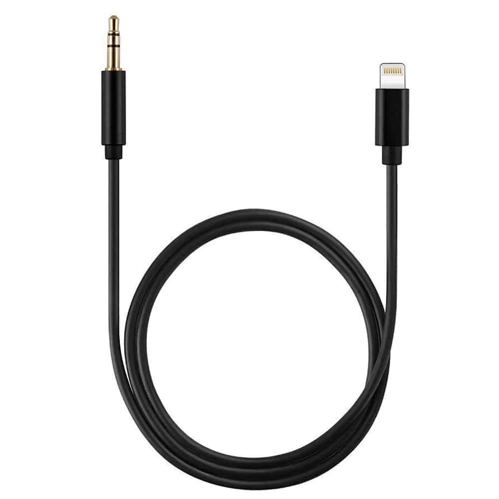 Câble adaptateur de conversion audio Lightning iPhone vers 3,5 AUX 1m JH-023 - Noir