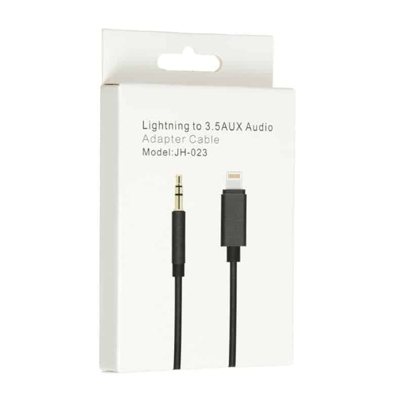 Câble adaptateur de conversion audio Lightning iPhone vers 3,5 AUX 1m JH-023 - Noir