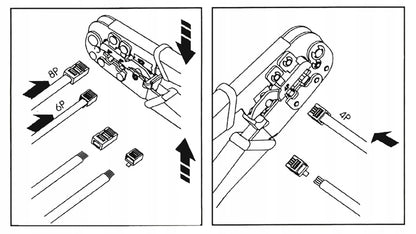 Pince à sertir 8/6 / 4P RJ45 / 12 HANLONG HT-N5684R