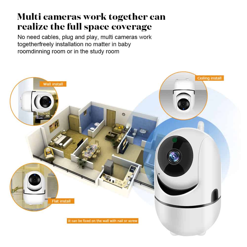 HD IP Camera Wireless Home Security Camera 360° WI-FI Cloud Camera Two Way Audio Night Vision CCTV Camera