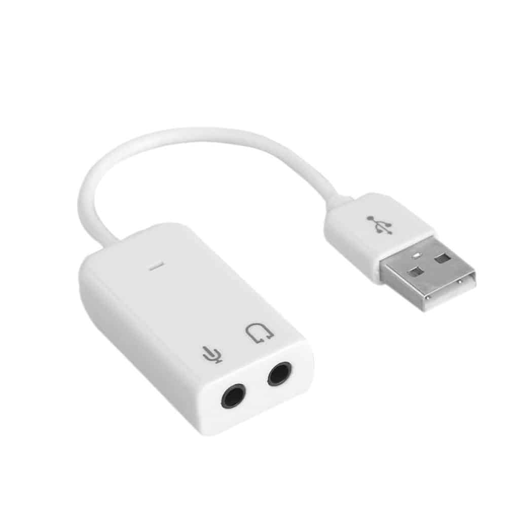 Adaptateur audio USB 7.1 canaux - Adaptateur de carte son blanc