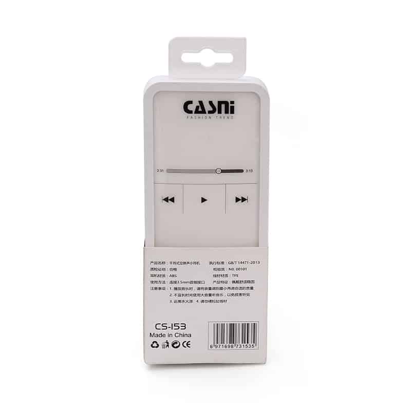 CASNI CS-153 Écouteur simple intra-auriculaire avec télécommande en fil de blé ORIGINAL