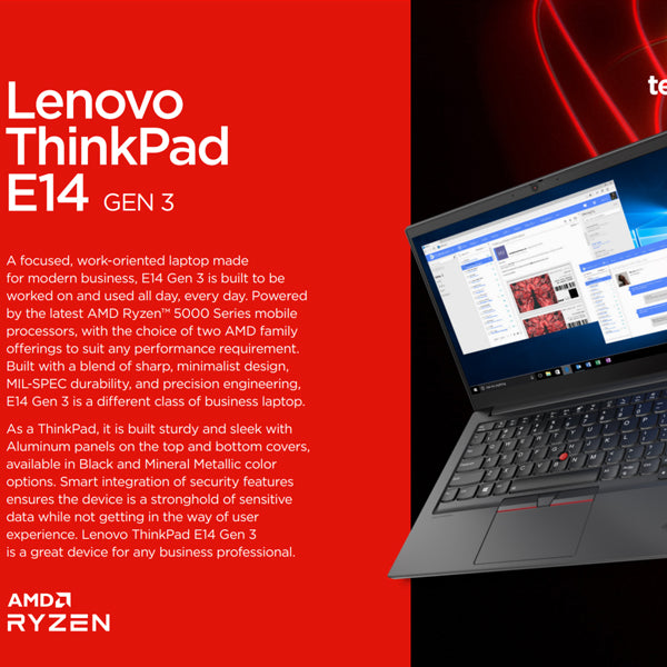 لينوفو ثينك باد E14 (2021) AMD رايزن 5 (16 جيجابايت RAM / 512 جيجابايت NVMe)