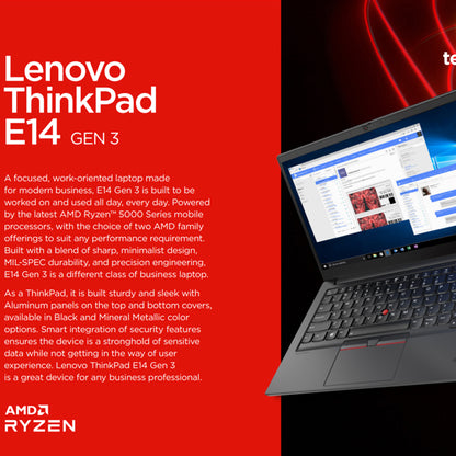 Lenovo ThinkPad E14 (2021) AMD Ryzen 5 (16GB RAM/ 512GB NVMe)