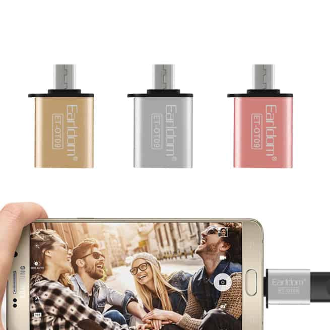 Аdapter, Earldom, OT09, USB F to Micro USB, OTG, Different colors - 11042