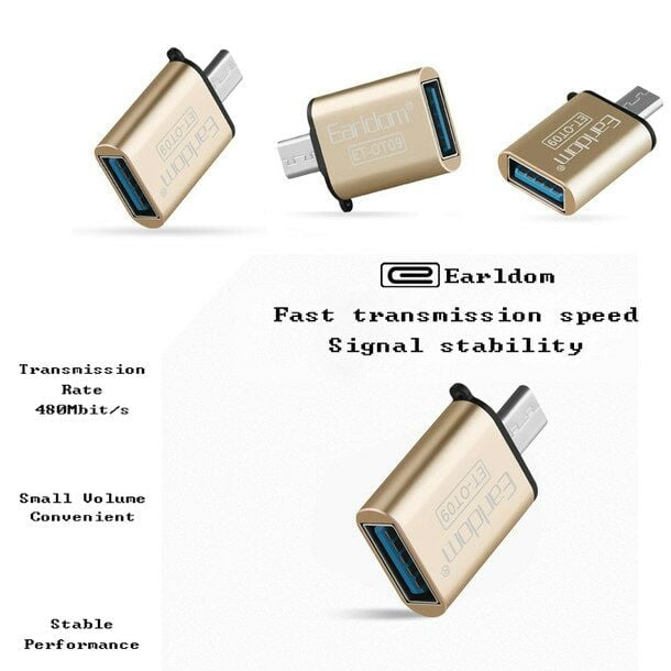 Аdapter, Earldom, OT09, USB F to Micro USB, OTG, Different colors - 11042