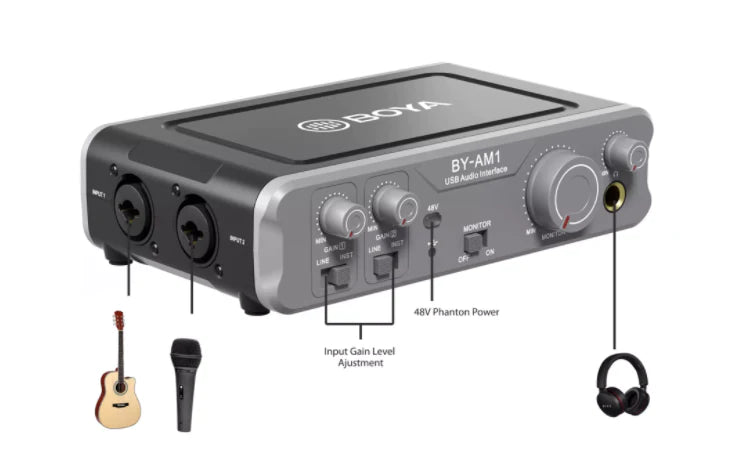 Carte Son BOYA BY-AM1 double canal 48V Miexeur