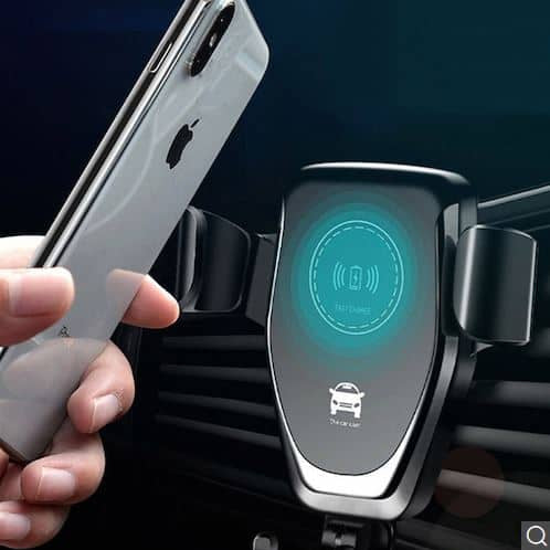 Gocomma 10W QI Support de montage de voiture pour chargeur rapide sans fil - Noir