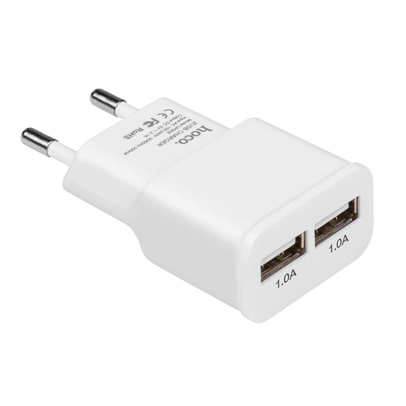 Chargeur double usb Hoco uh202 blanc DC 5V/2.1A