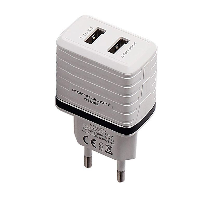 Chargeur Konfulon C32, 2xUSB 2.4A