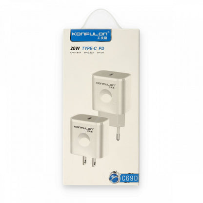 Konfulon Chargeur C69D + Cable iPhone Fast Charge DC13
