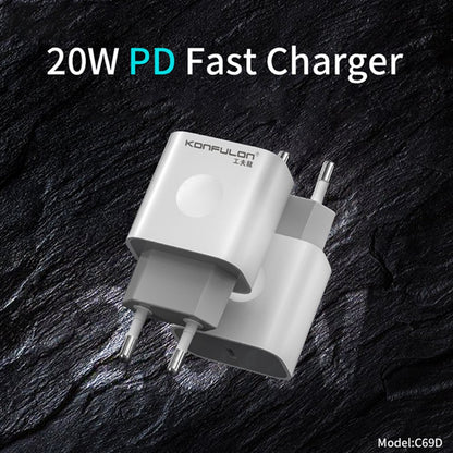 Konfulon Chargeur C69D + Cable iPhone Fast Charge DC13