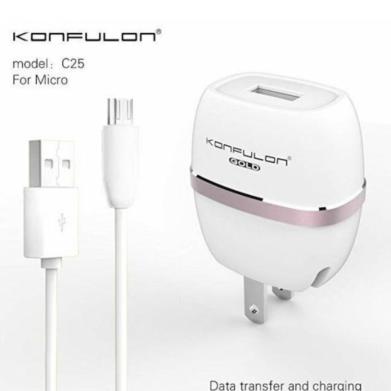 شاحن USB كونفولون ميكرو C25 1.0A + كابل ميكرو