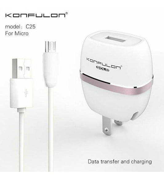 Chargeur USB Konfulon Micro C25 1.0A + Micro Câble