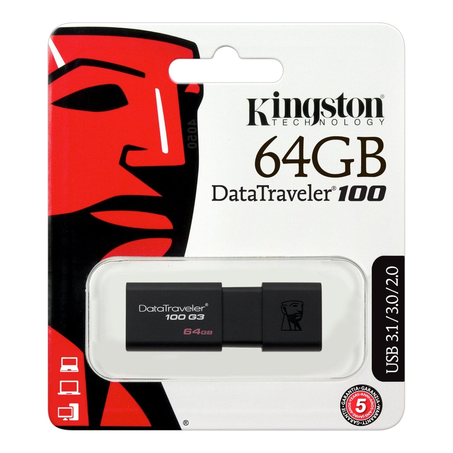 Clé USB Kingston DT 100 G3 64 Go (DT100G3 / 64 Go)