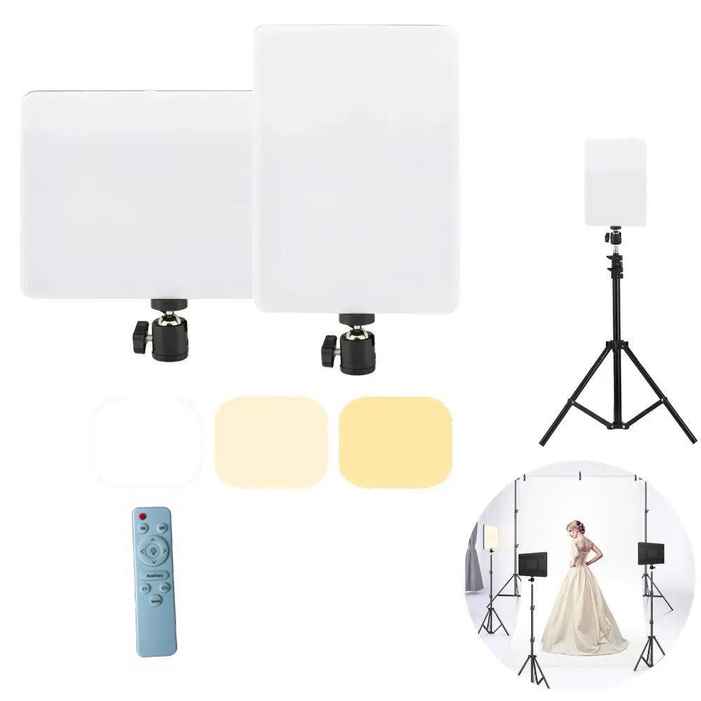 Lampe de caméra LED rectangulaire MM-240 + trépied de 2,1 m