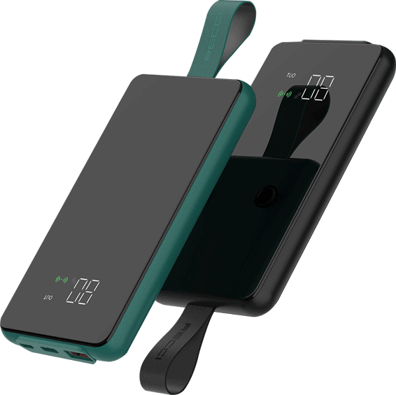 RECCI PB-P03 Charge rapide PD 18W + batterie externe de charge sans fil 10W avec fonction ventouse