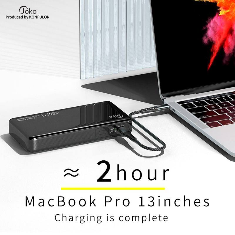 PowerBank PD 45W 20000 mAh Charge rapide JOKO - jaune