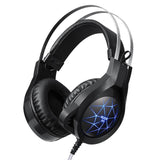 Casque de jeu NUOXI N1, isolation du bruit stéréo basse filaire de 3,5 mm avec microphone LED de respiration à 7 couleurs