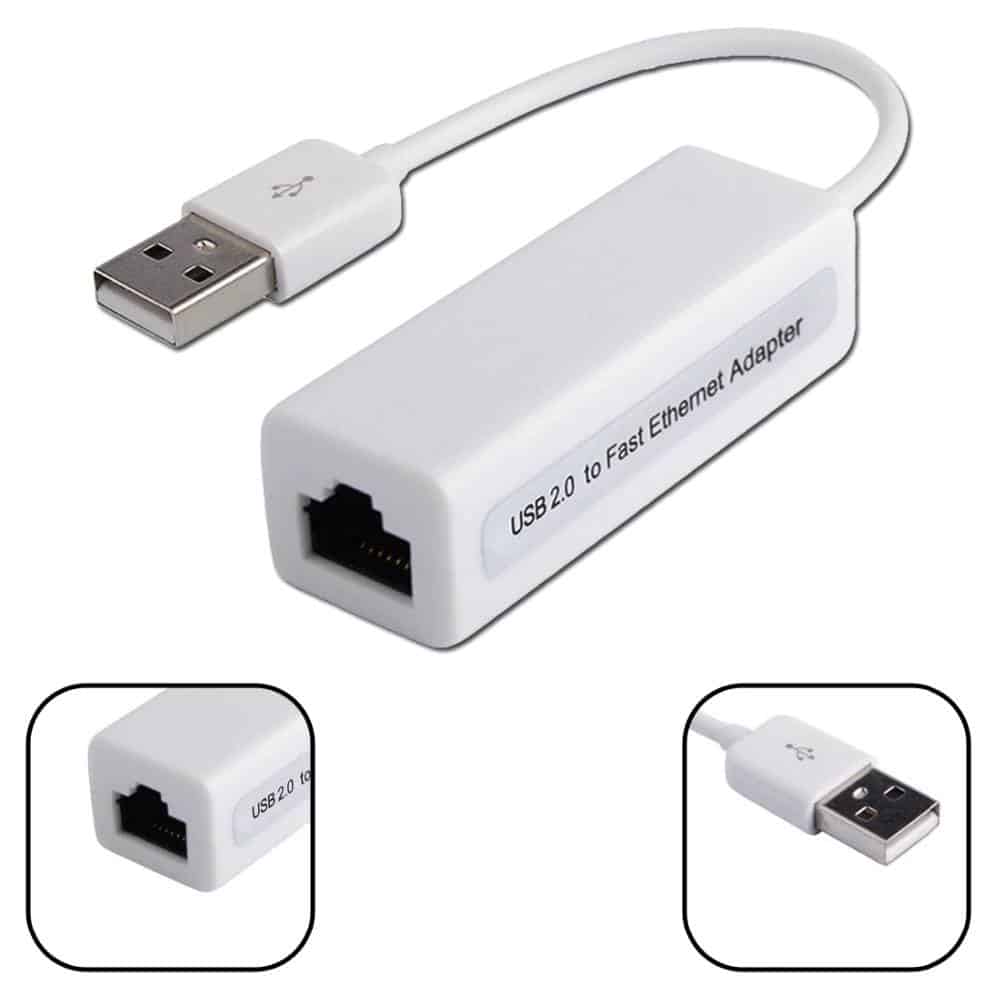 Aukru à Adaptateur USB 2.0 Ethernet 10-100 Mbps LAN réseau - Cordon Câble RJ45 - Compatible avec MAC/LINUX/ Win XP-VISTA-SEVEN-8 - USB 2.0 to fast Ethernet adapter (Blanc)