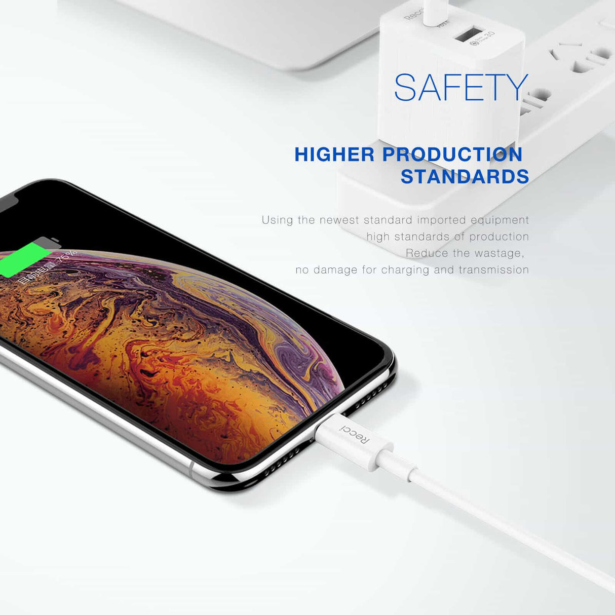 RECCI Type-C TO Lightning PD 18W Power Delivery Câble de charge rapide pour Iphone C