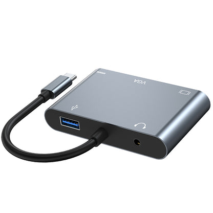 Hub USB multifonction 5-en-1 Type C vers HDMI, VGA, USB 3.0, PD et aux